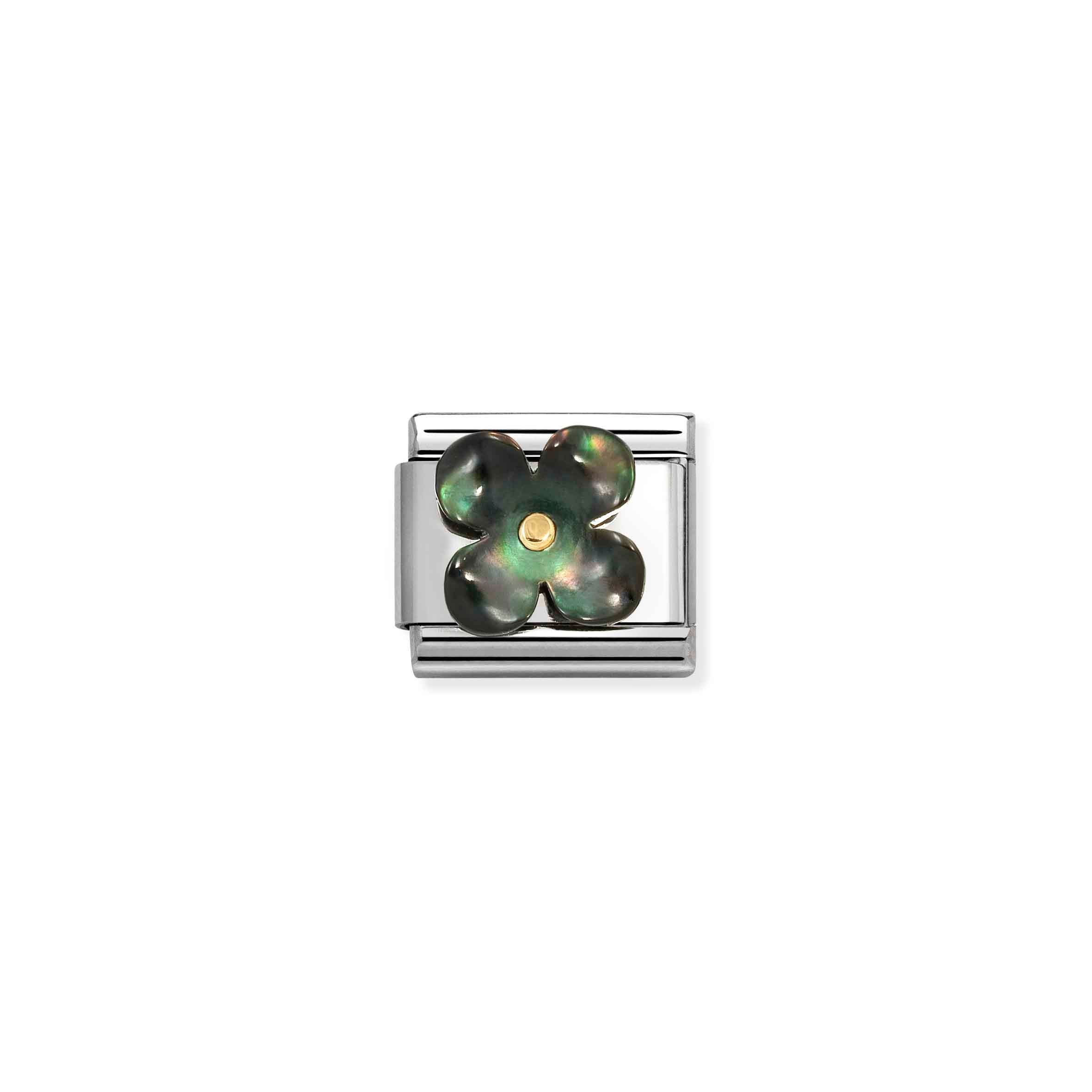 Nomination Composable Classic Black Mother of Pearl Flower Link