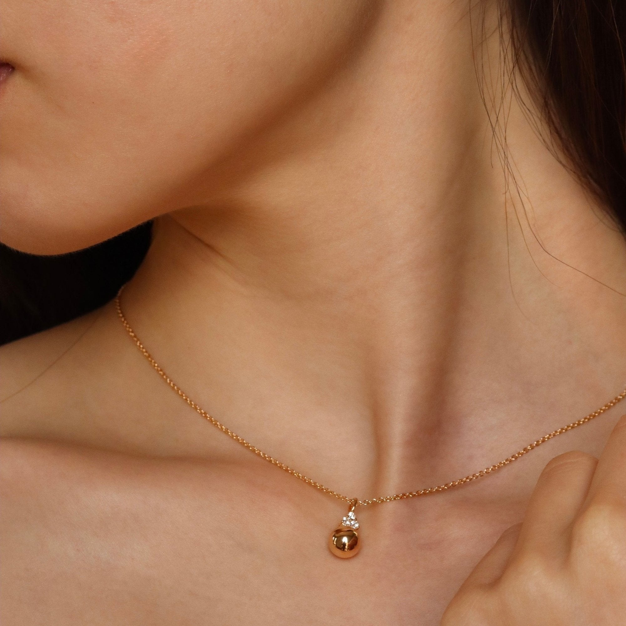 Sweet Escape - Yellow Gold Plated CZ Ball Pendant 45cm