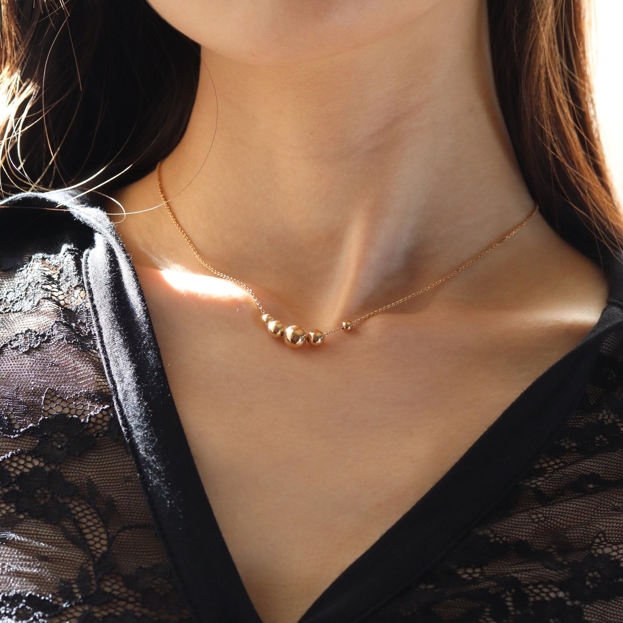 Wildflower - Yellow Gold Plated Ball Necklace 45cm