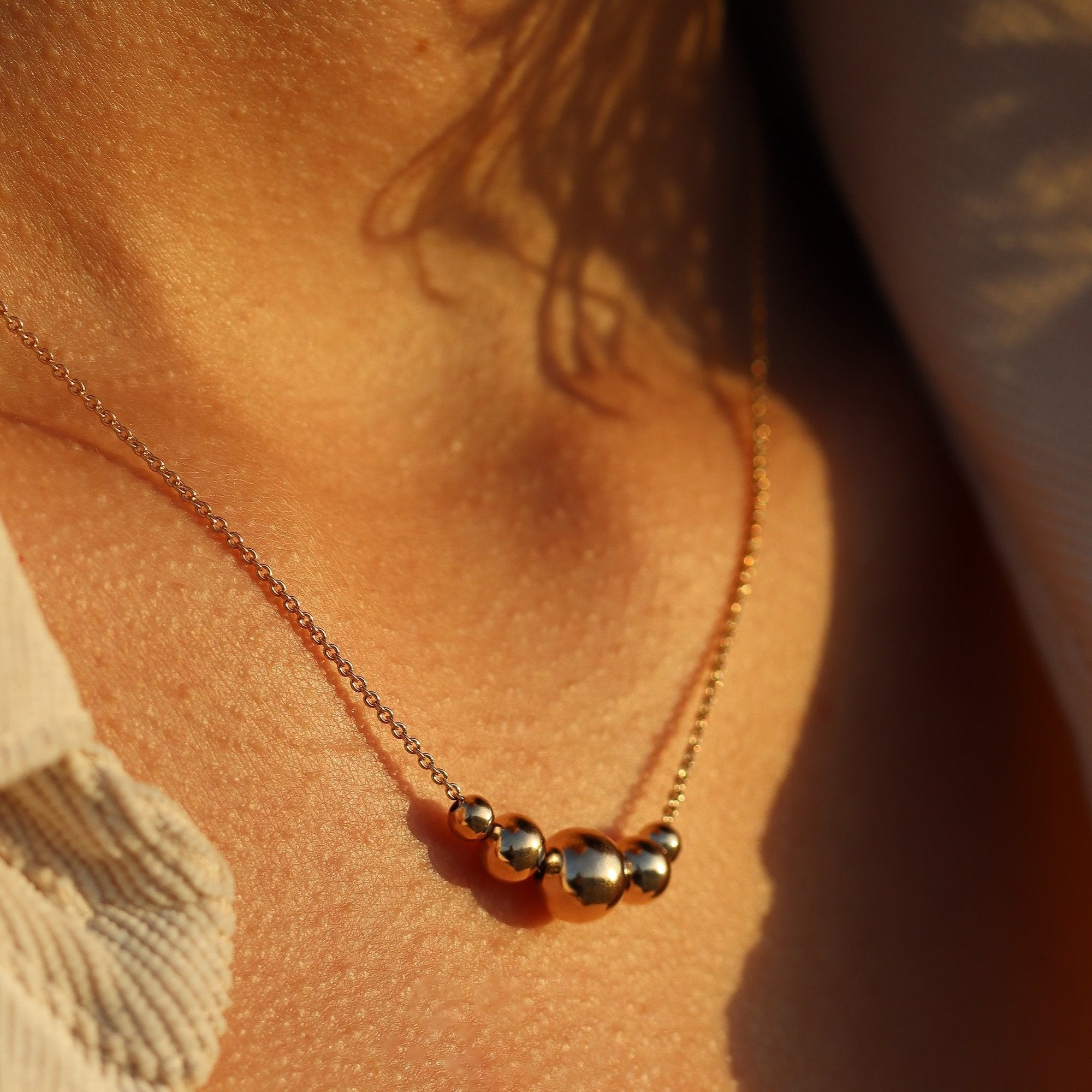 Wildflower - Yellow Gold Plated Ball Necklace 45cm