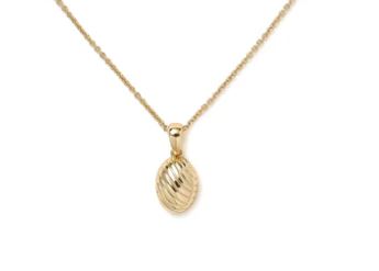 Burren - Better On Saturn, Yellow Gold Plated Button Pendant 45cm