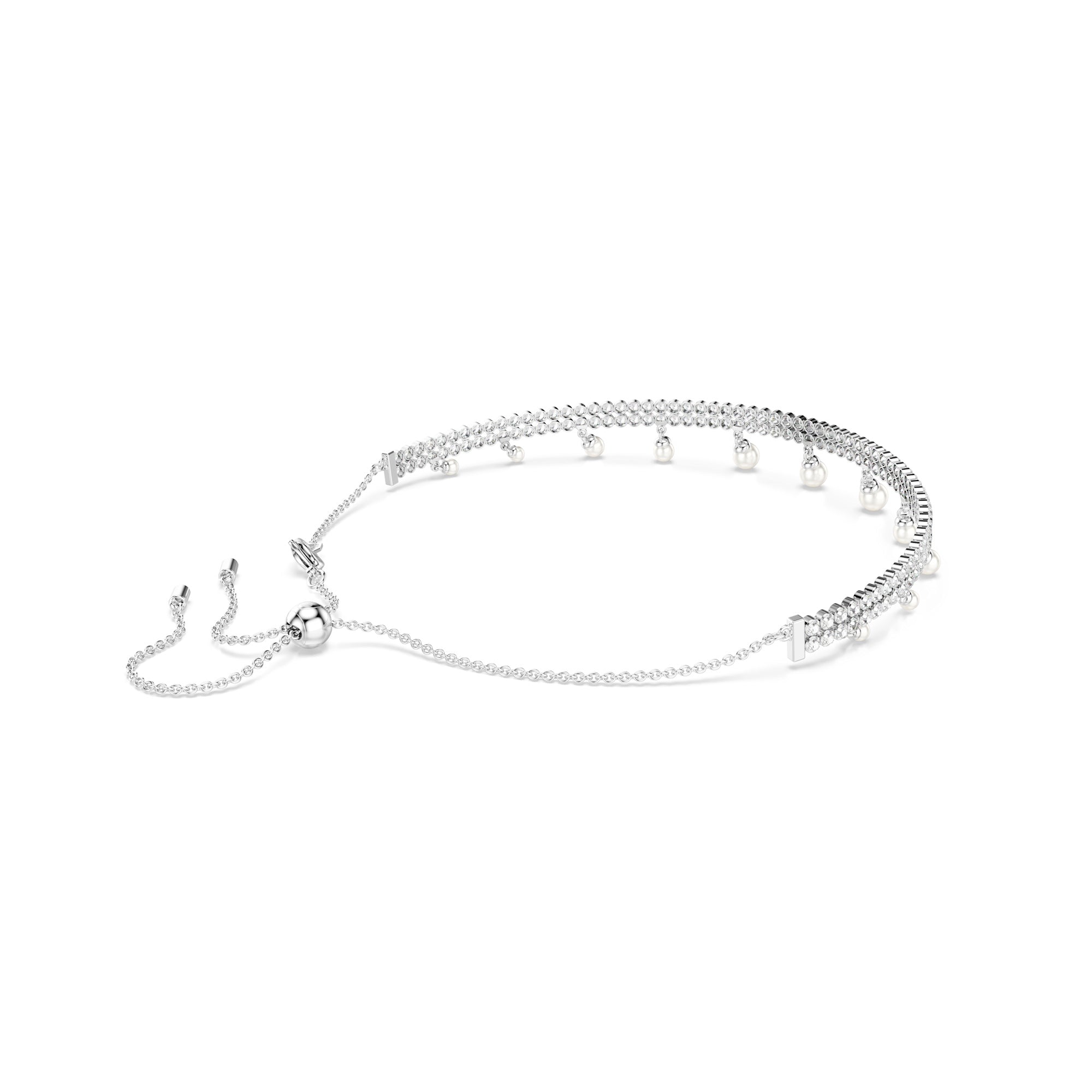 Swarovski Ariana Grande SS25 Capsule Choker - Rhodium Plated - Crystal Pearl Necklace