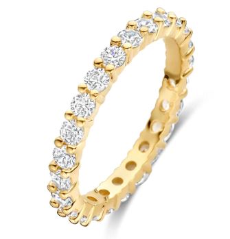 SS/YGP CZ Band Ring - 56