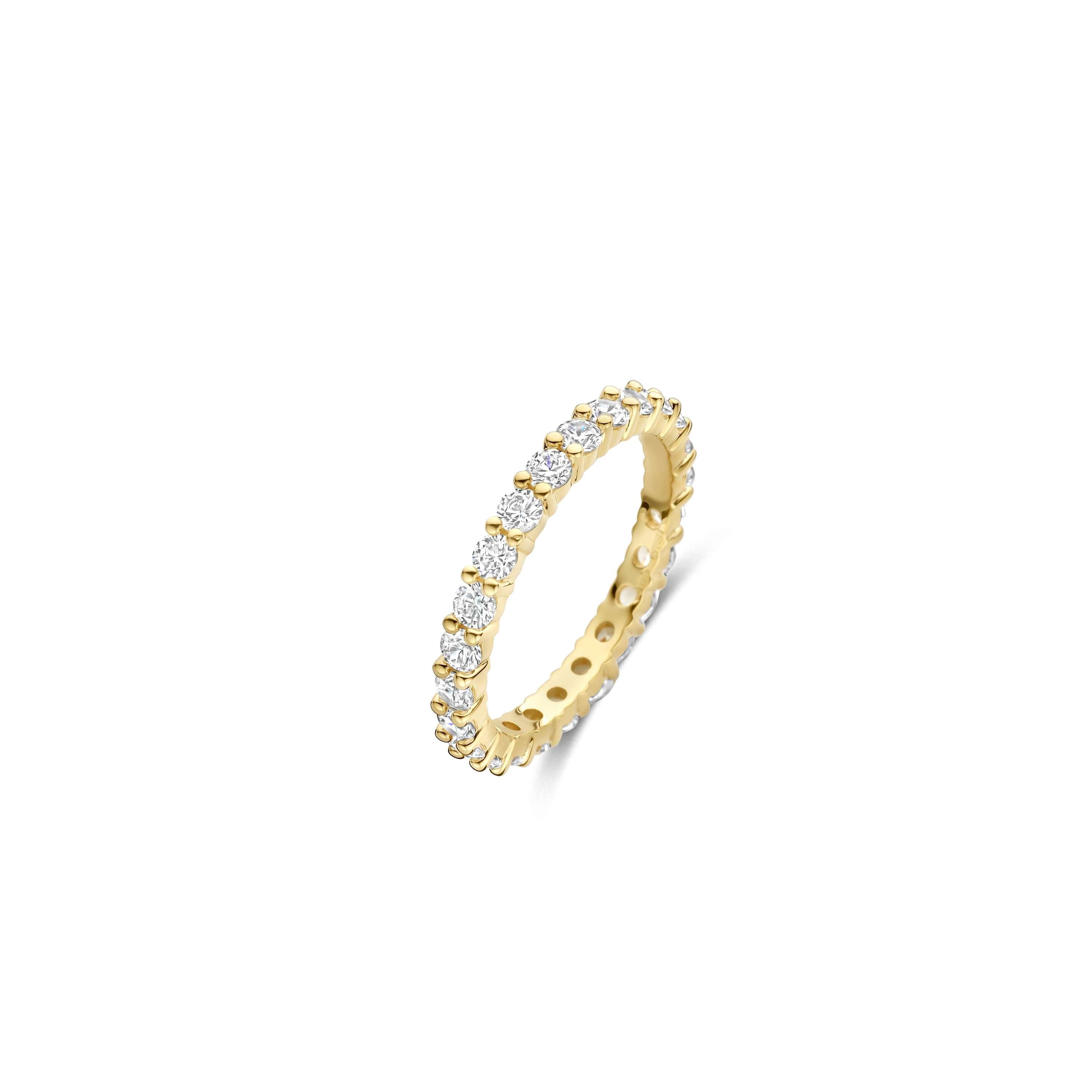 Ti Sento Gold Plated Cubic Zirconia Band Ring - 56