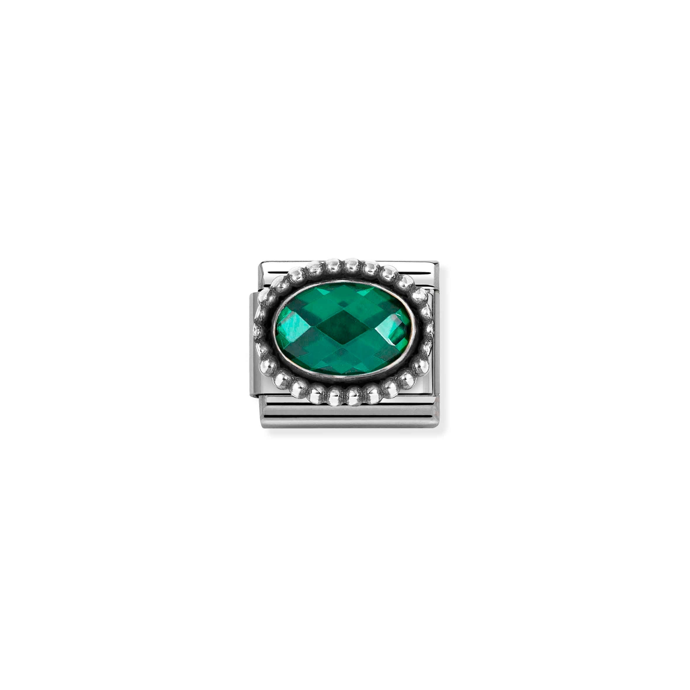 Nomination Composable Classic Emerald Green Faceted Cubic Zirconia Link