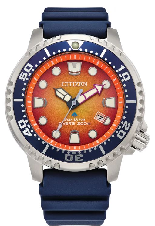 Citizen Promaster Diver - Orange Dial, Steel Case, Blue Rubber Strap, 44mm