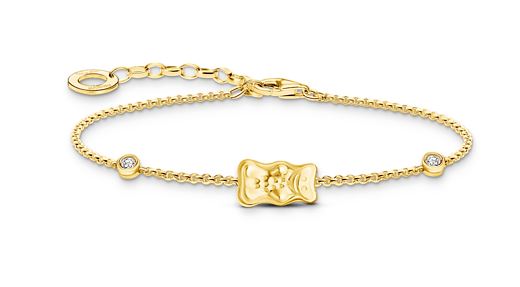 Thomas Sabo Yellow Gold Plated Sterling Silver Haribo Bracelet with Rubover Cubic Zirconia