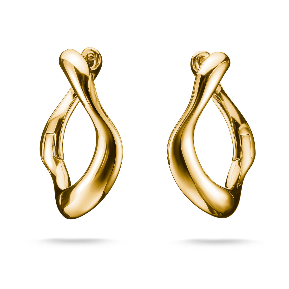 Thomas Sabo Sterling Silver Yellow Gold Plated Organic Shape Hoop Earrings