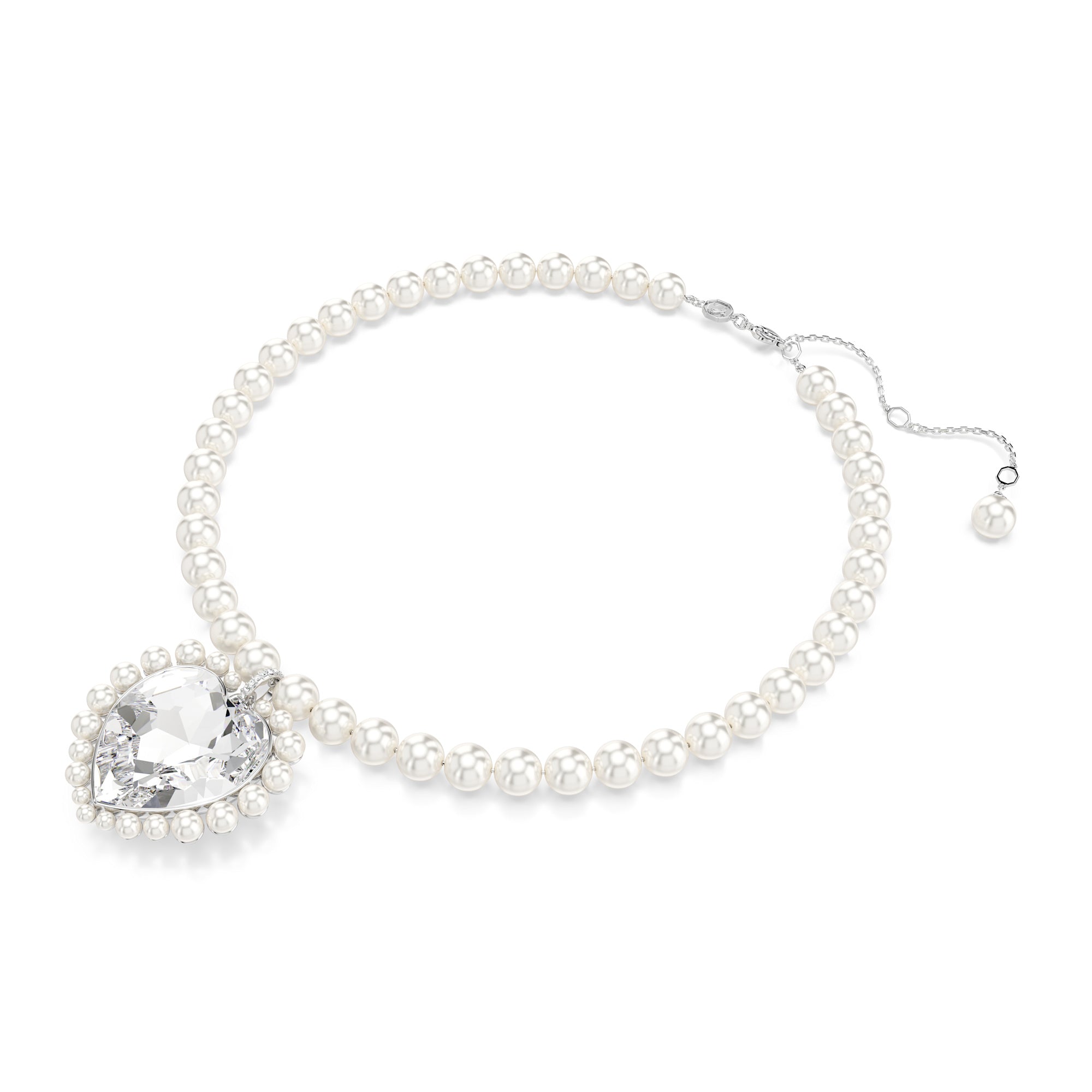 Swarovski Ariana Grande SS25 Capsule Necklace - Rhodium Plated - Crystal Pearl