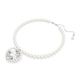 Swarovski Ariana Grande SS25 Capsule Necklace - Rhodium Plated - Crystal Pearl