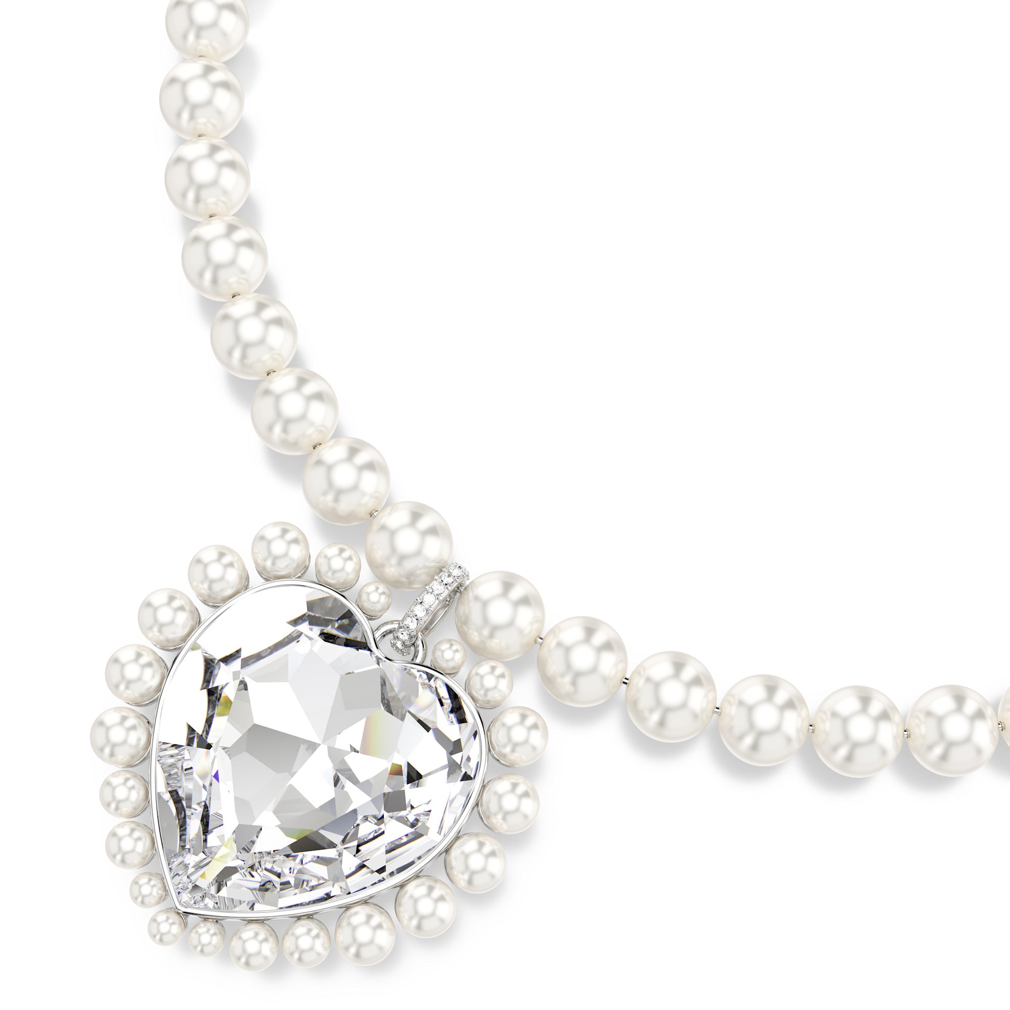 Swarovski Ariana Grande SS25 Capsule Necklace - Rhodium Plated - Crystal Pearl