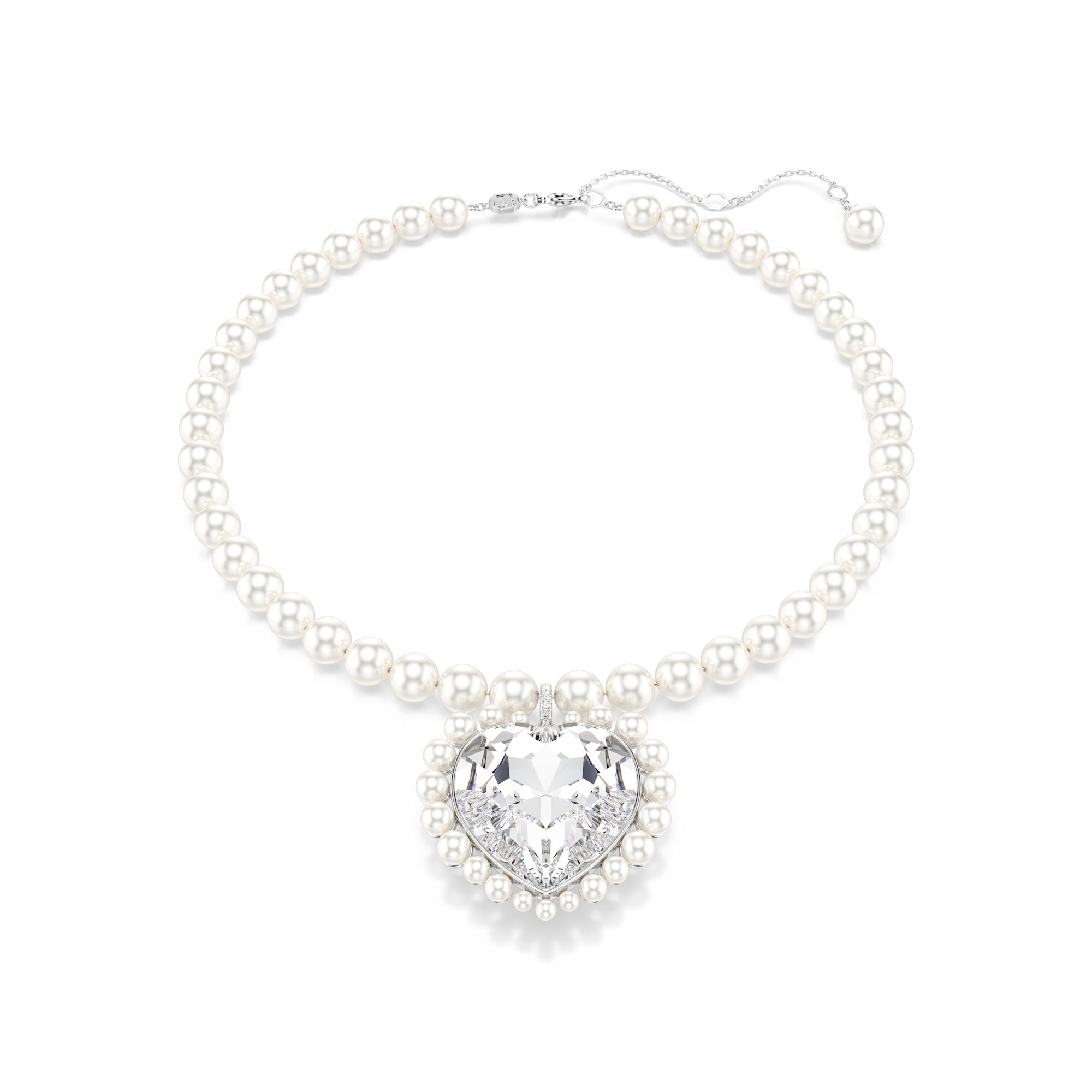 Swarovski Ariana Grande SS25 Capsule Necklace - Rhodium Plated - Crystal Pearl