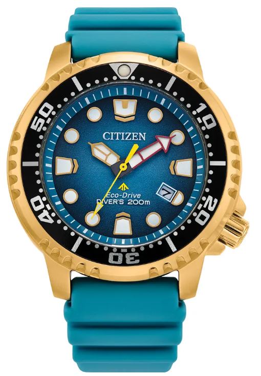 Citizen Promaster Diver - Teal Dial, Gold Steel Case, Teal Rubber Strap, 44mm