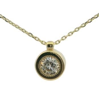 9Y Beaded Bezel Set CZ Pndt
