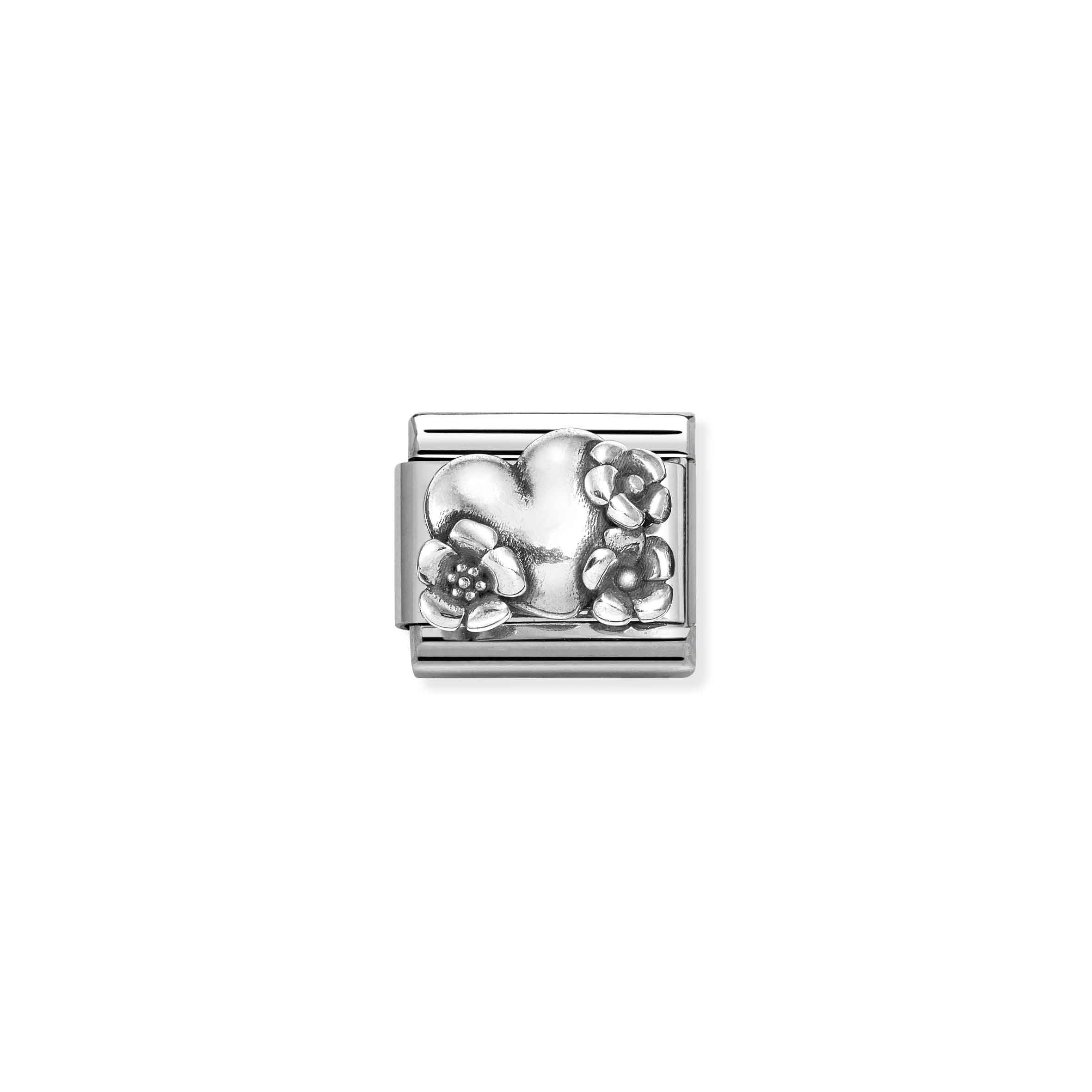 Nomination Composable Classic Heart with Flowers Charm