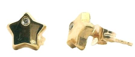 9ct Yellow Gold Cubic Zirconia Star Stud Earrings