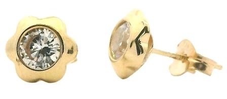 Classic 9ct Yellow Gold Cubic Zirconia Stud Earrings