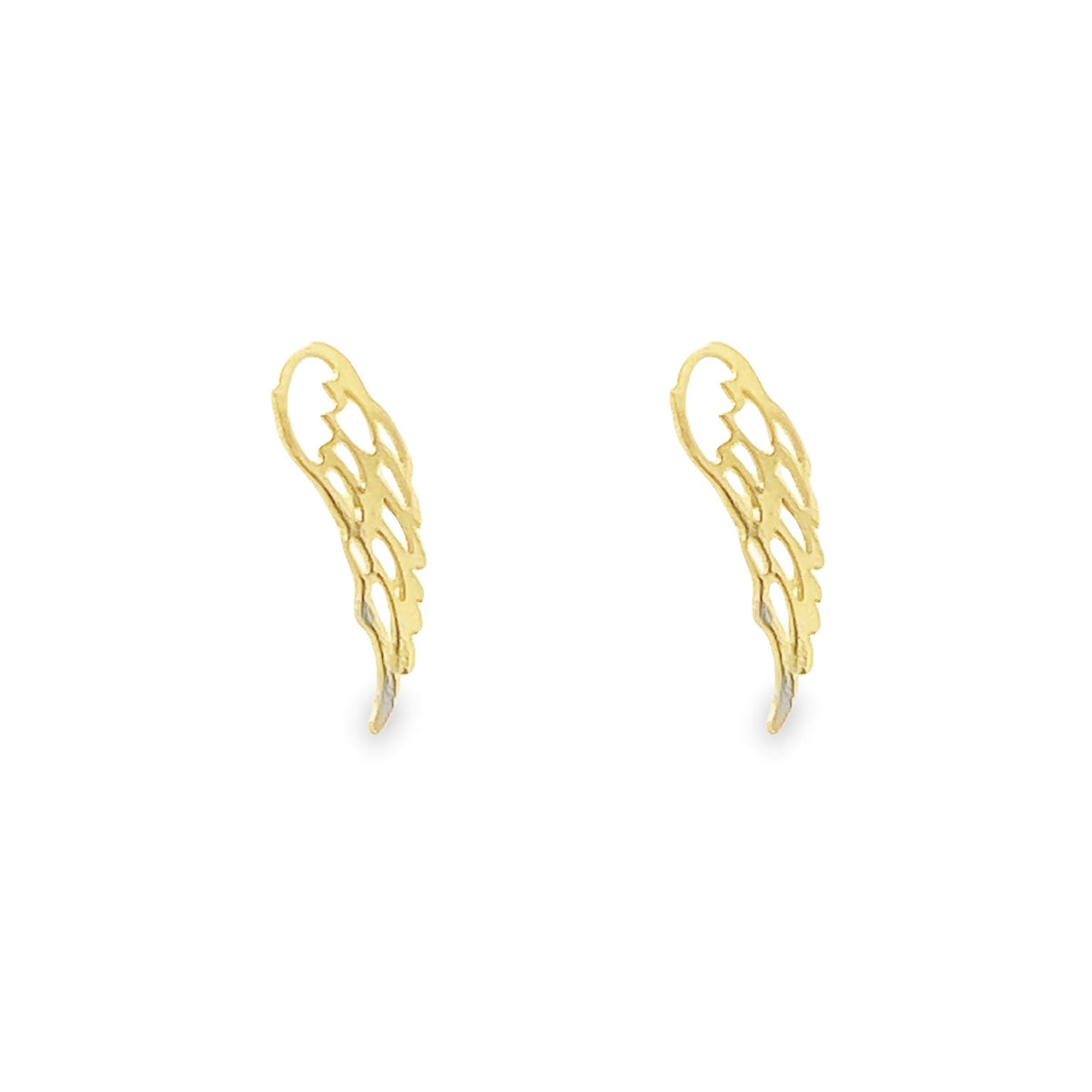 9ct Yellow Gold Feather Stud Earrings