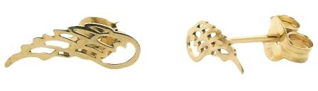 9ct Yellow Gold Heart Stud Earrings