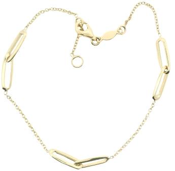 9ct Yellow Gold Paper Link Station Bracelet