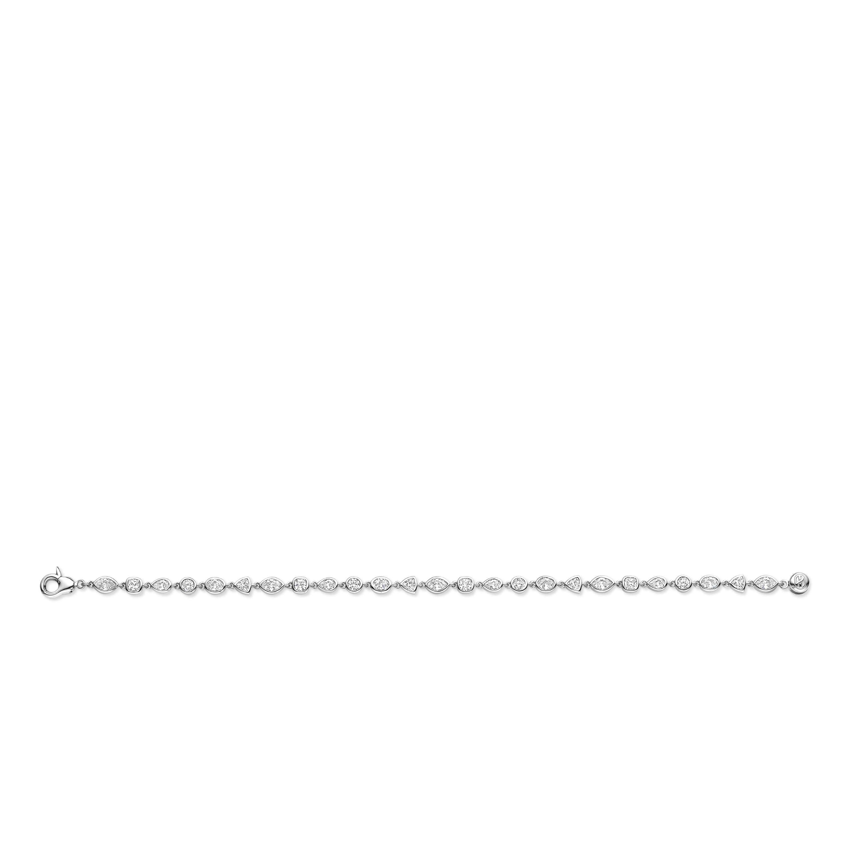 Ti Sento Sterling Silver Multi-Shape Cubic Zirconia Bracelet