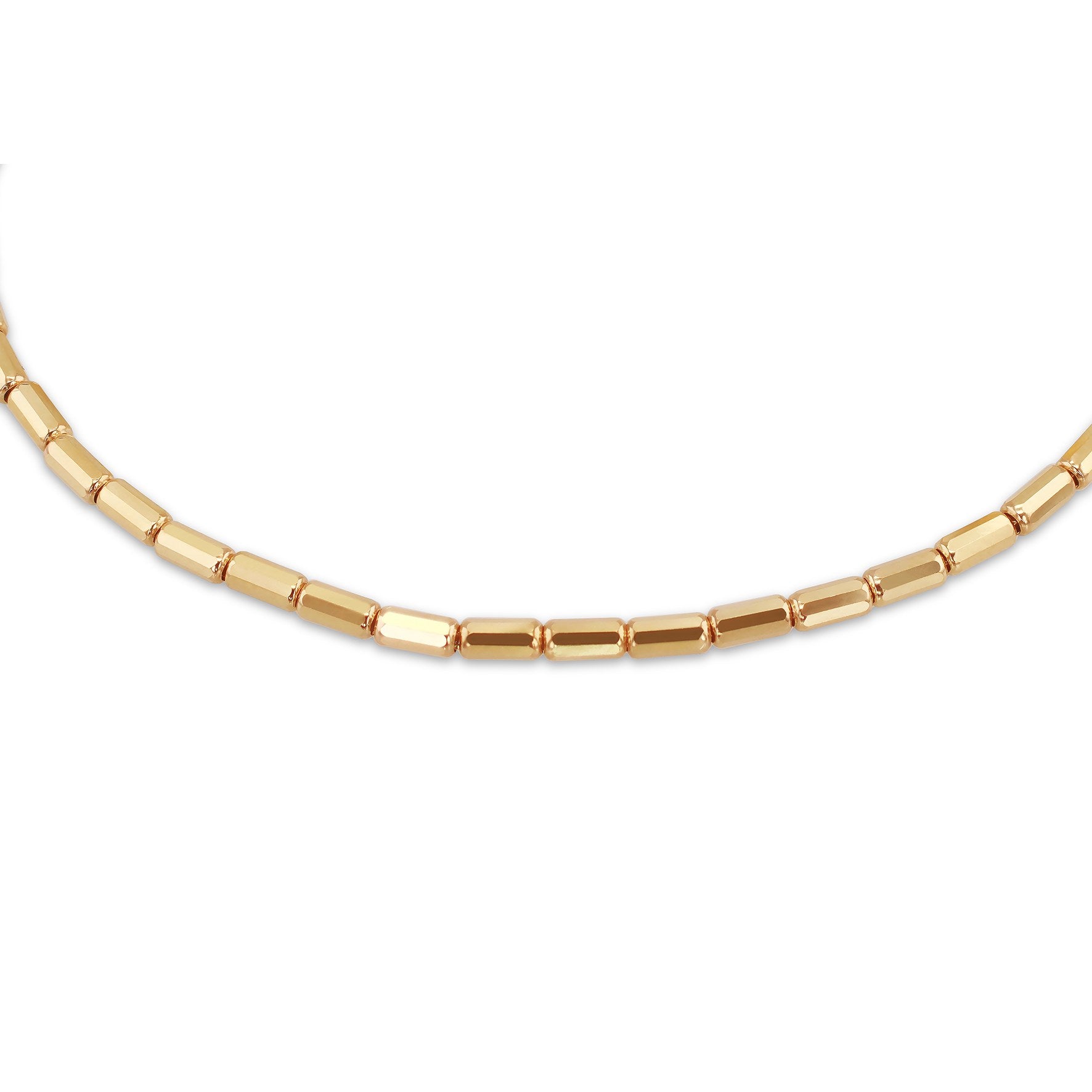 9ct Yellow Gold Mini Diamond Cut Bars Bracelet 7.5 Inch