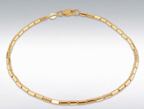 9ct Yellow Gold Mini Diamond Cut Bars Bracelet