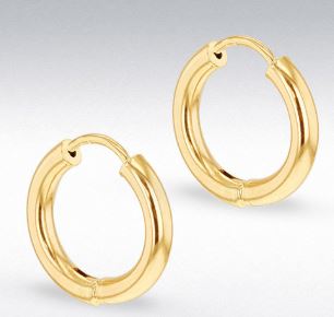 9ct Yellow Gold Diamond-Cut Creole Hoop Earrings