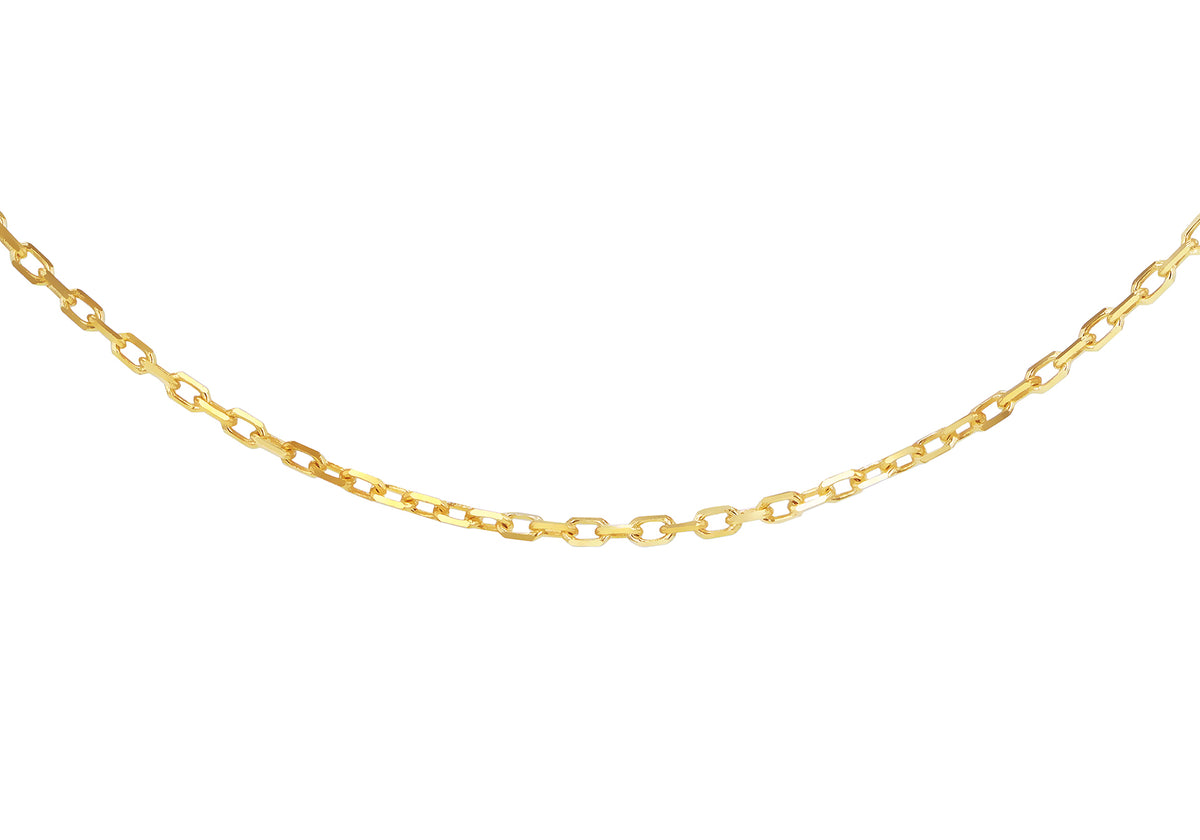 9ct Yellow Gold Diamond Cut Trace Chain