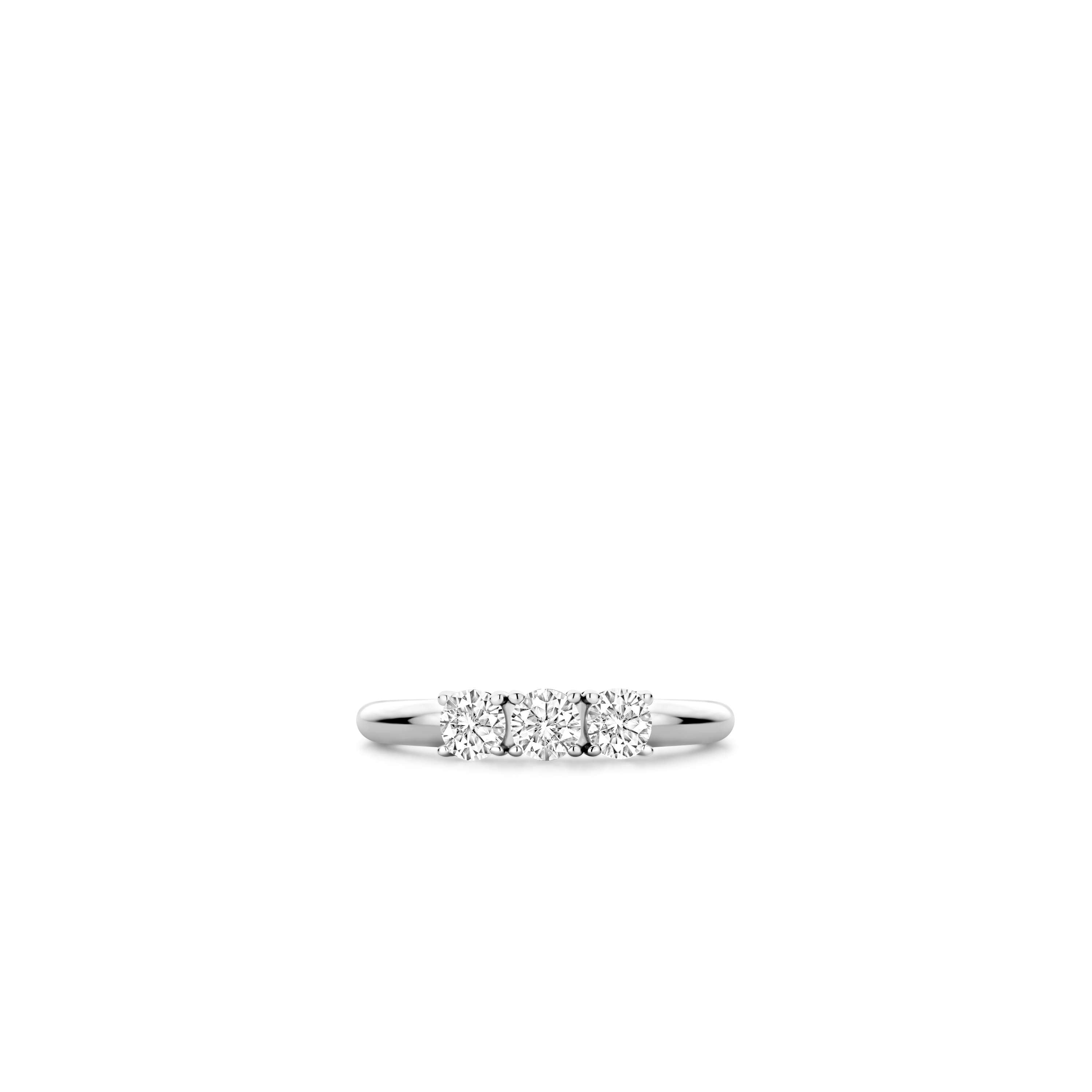 Ti Sento Sterling Silver 3 Stone Cubic Zirconia Ring - 56