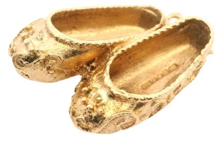 Vintage 9ct Yellow Gold Slippers Charm
