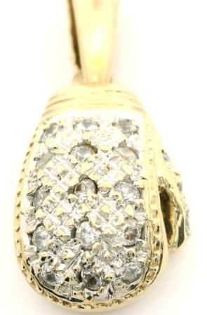 Vintage 9ct Yellow Gold Cubic Zirconia Boxing Glove