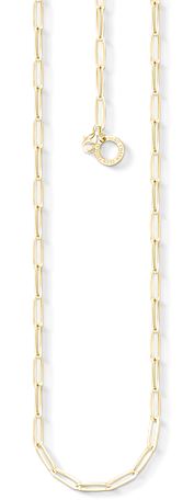 Thomas Sabo Sterling Silver Yellow Gold Plated Paperlink Charm Necklace