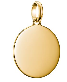 Thomas Sabo Sterling Silver Yellow Gold Plated Engravable Disc Charm 17.5mm