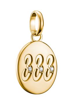Thomas Sabo Yellow Gold Plated Sterling Silver Disc Charm With Angel Number'333' And Cubic Zirconia Angel number 333 stands for divine support and guidance on your path.
