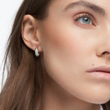 Swarovski Dextera Hoop Earrings - Rhodium Plated 15mm - White - Small