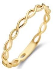 Blush 14ct Yellow Gold Plain Plait Ring - 54