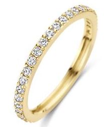 Blush 14ct Yellow Gold CZ Claw set Band - 54