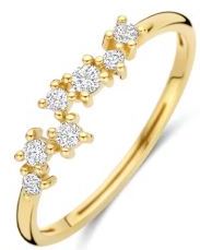 Blush 14ct Yellow Gold CZ Dress Ring - 52