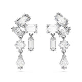 Swarovski Mesmera Drop Earrings - Rhodium Plated - White