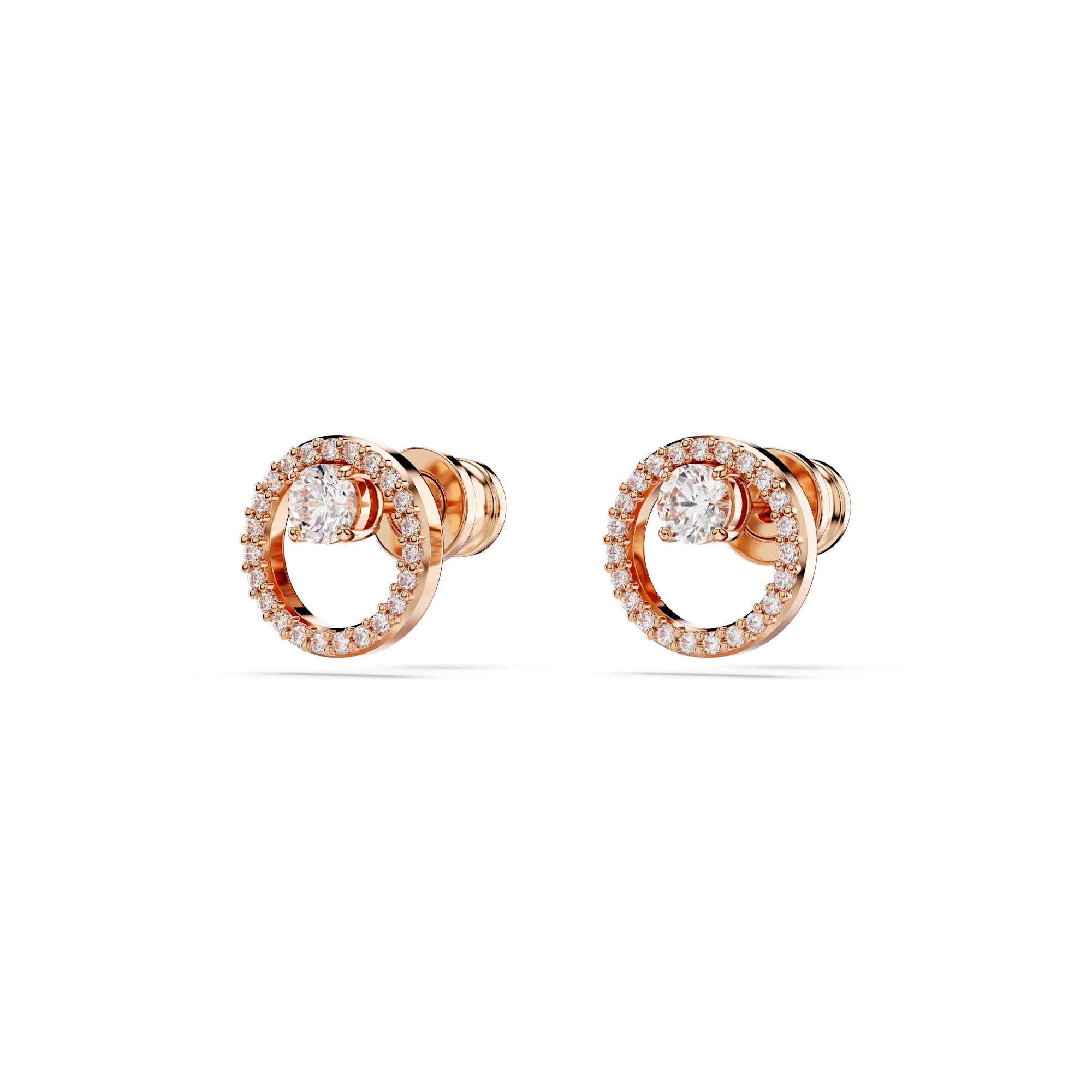Swarovski Constella Stud Earrings - Rose Gold Tone-Plated - White