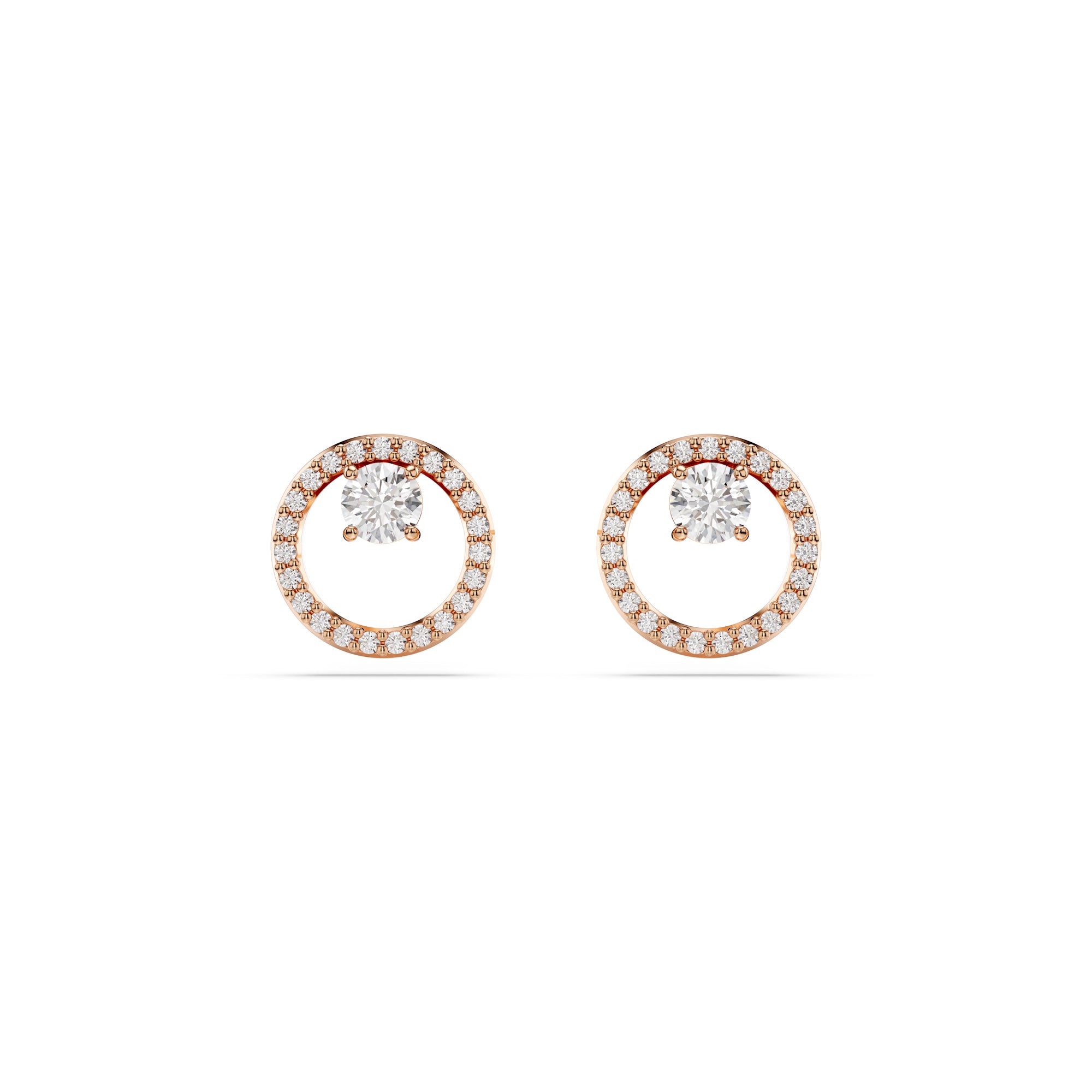 Swarovski Constella Stud Earrings - Rose Gold Tone-Plated - White