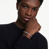 Swarovski Dextera Bangle - Rhodium Plated - M - White Bracelet