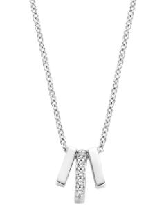 Blush 14ct White Gold 3 Bar CZ Necklace 42cm