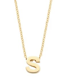 Blush 14ct Yellow Gold Initial S Necklace 42cm