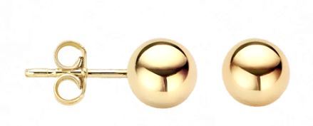 Blush 14ct Yellow Gold Ball Stud Earrings 6mm