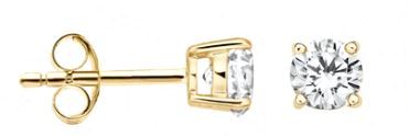 Blush 14ct Yellow Gold CZ Stud Earrings 4mm