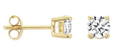 Blush 14ct Yellow Gold CZ Stud Earrings 4.5mm