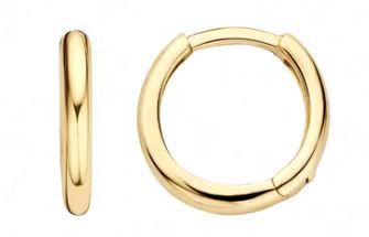 Blush 14ct Yellow Gold Plain Round Hoop Earrings 10mm