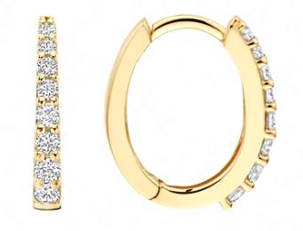 Blush 14ct Yellow Gold CZ Hoop Earrings 13.7mm